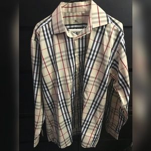 Burberry long sleeve button down size 17 1/2